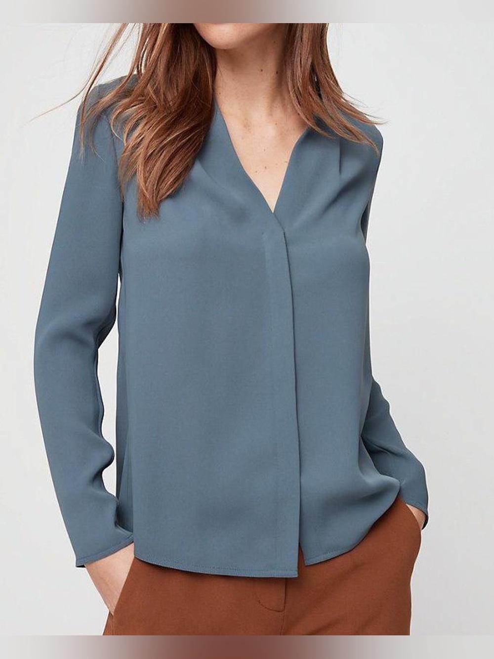 Aritzia Babaton Power Blouse - Grey